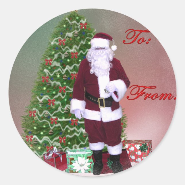 Santa Gift Tag Sticker (Front)