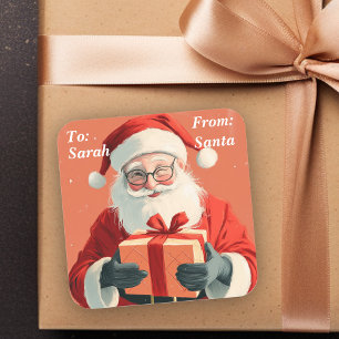 Santa Gift To From Children Child Square Sticker