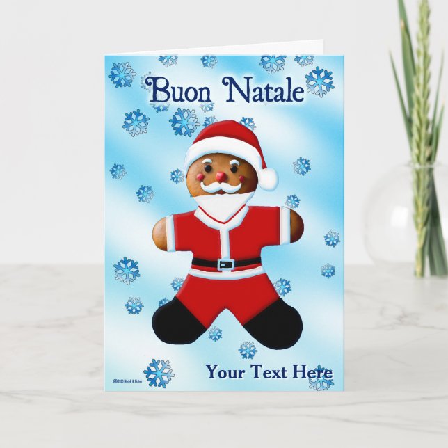 Santa Gingerbread - Buon Natale Card (Front)
