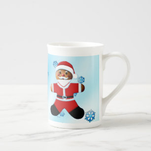 Santa Gingerbread Man Bone China Mug