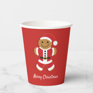 Santa Gingerbread Man Christmas Paper Cups