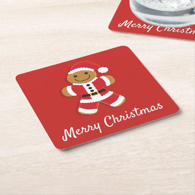 Santa Gingerbread Man | Coasters (Angled)