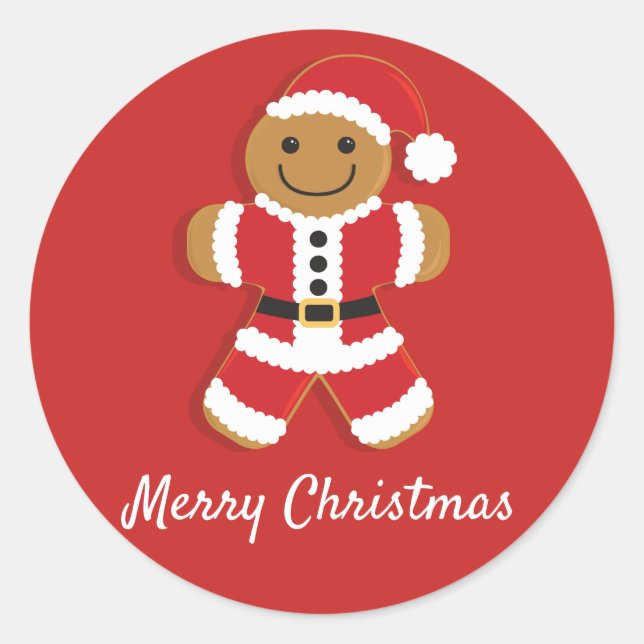 Santa Gingerbread Man | Sticker (Front)
