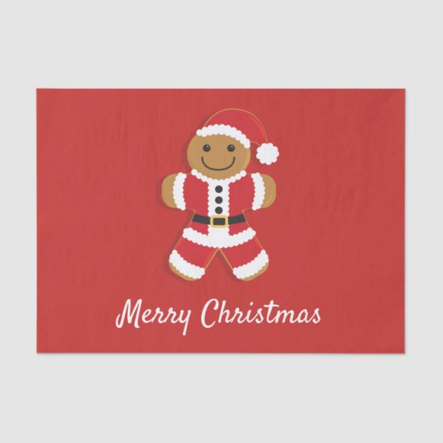 Santa Gingerbread Man | Tissue Paper (Front)
