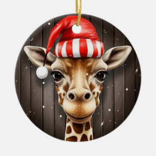 Santa Giraffe Ornament