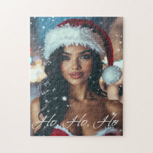 Santa Girl - Ho Ho Ho - Christmas Jigsaw Puzzle