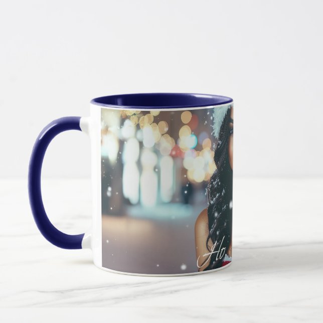 Santa Girl - Ho Ho Ho - Christmas Mug (Left)