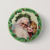 SANTA, GIRL & HOLLY by SHARON SHARPE