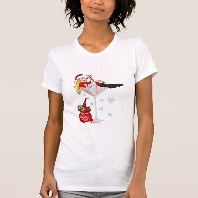 Santa girl martini T-Shirt (Front)