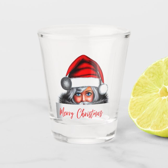 Santa girl  shot glass (Front)