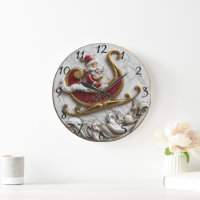 Santa gliding in a festive sleigh