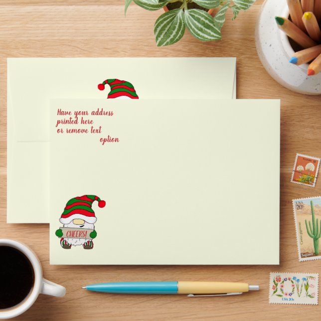 Santa Gnome Christmas  Envelope (Desk)