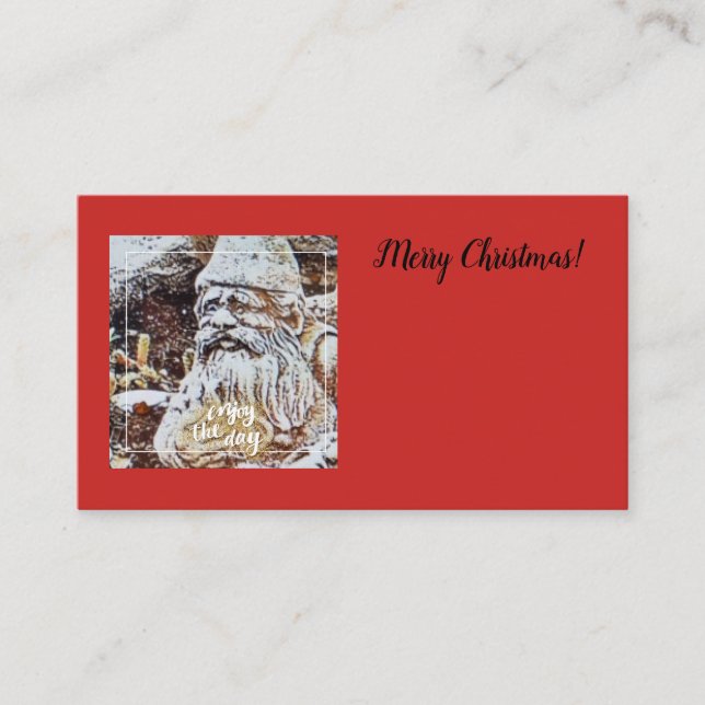 SANTA GNOME - FLORAL ENCLOSURE CARD (Front)