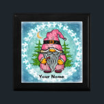 Santa Gnome Gift Box<br><div class="desc">Santa Gnome gift box, Santa Claus gifts by ArtMuvz Illustration. Matching Santa t-shirt, Santa apparel and xmas gifts. This t-shirt is a great way to show your love for gnomes and to bring a smile to someone's face. You can add your name or add text instead. Customise this Santa Gnome...</div>
