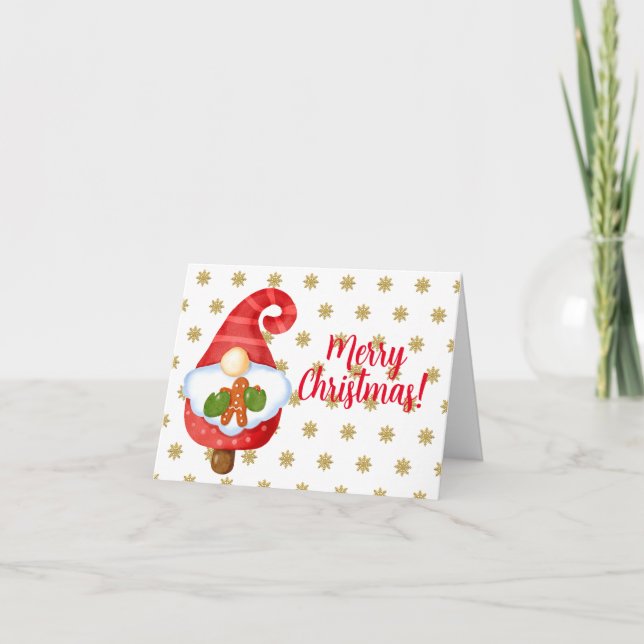 Santa Gnome  Holiday Card (Front)