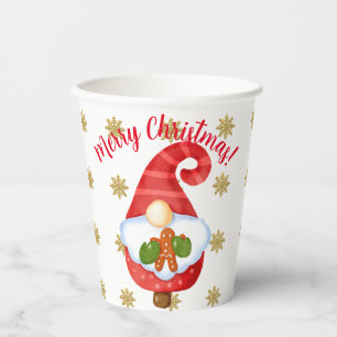 Santa Gnome Paper Cups