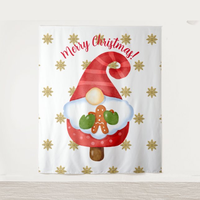 Santa Gnome  Tapestry (Front)