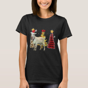 Santa Goat Christmas Tree Lights T-Shirt