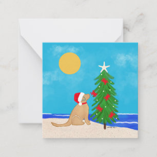 Santa Golden Dog Christmas Wishes 2025 Flat Card