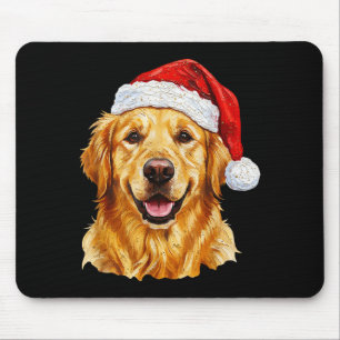 Santa Golden Retriever Christmas Golden Retriever Mouse Pad