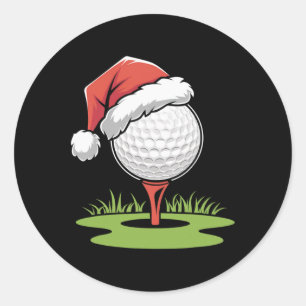 Santa Golf Ball For Christmas Golf Ball Christmas Classic Round Sticker