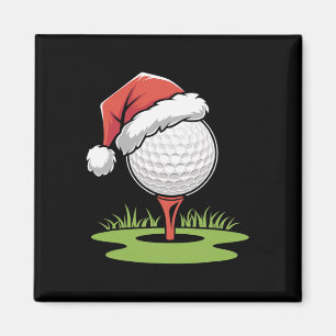 Santa Golf Ball For Christmas Golf Ball Christmas  Magnet