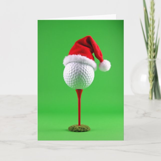 Santa Golf Ball Holiday Card (Front)