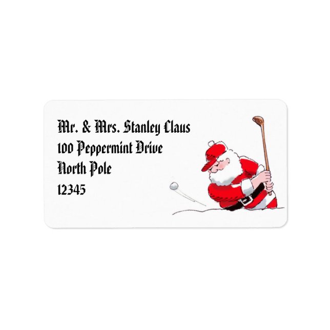 Santa Golf label (Front)