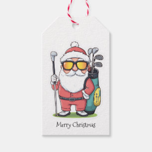 Santa Golfing Christmas Fun Gift Tags