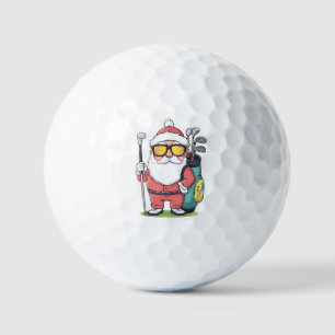 Santa Golfing Christmas Fun Golf Balls