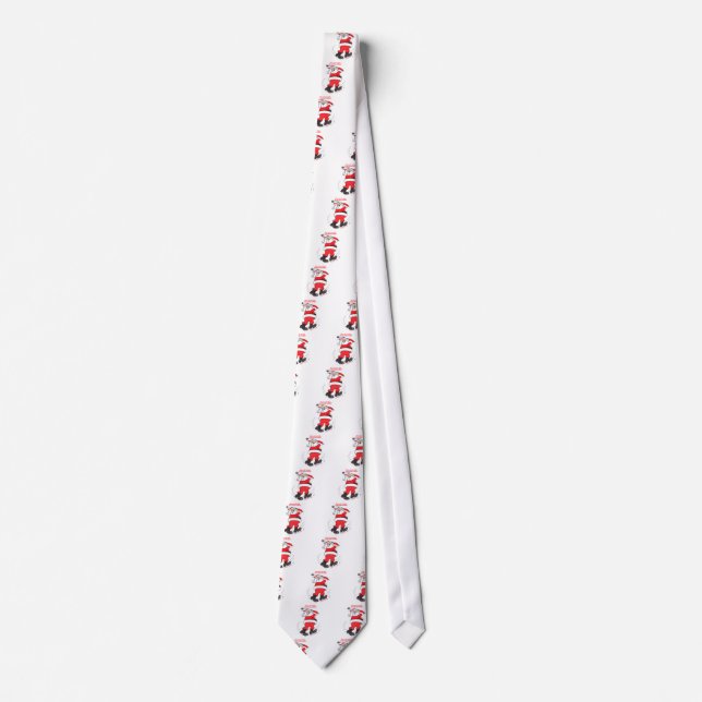 Santa golfing Christmas gifts. Tie (Front)