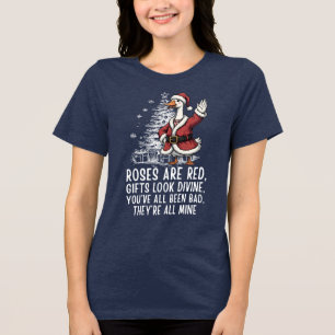 Santa Goose On The Loose - Funny Christmas Gift Tri-Blend Shirt