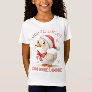 Santa Goose On The Loose - Funny Christmas Goose T-Shirt