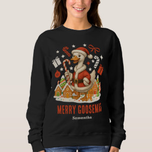 Santa Goose Ugly Christmas Holiday Sweatshirt