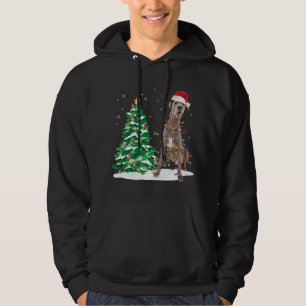 Santa Great Dane Dog Christmas Tree Light Funny Xm Hoodie