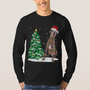 Santa Great Dane Dog Christmas Tree Light Funny Xm T-Shirt