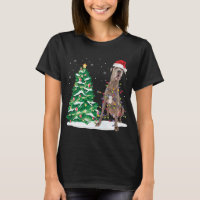 Santa Great Dane Dog Christmas Tree Light Funny Xm