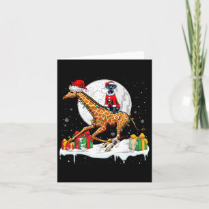 Santa Great Dane Riding Giraffe Christmas Owner Ki Card
