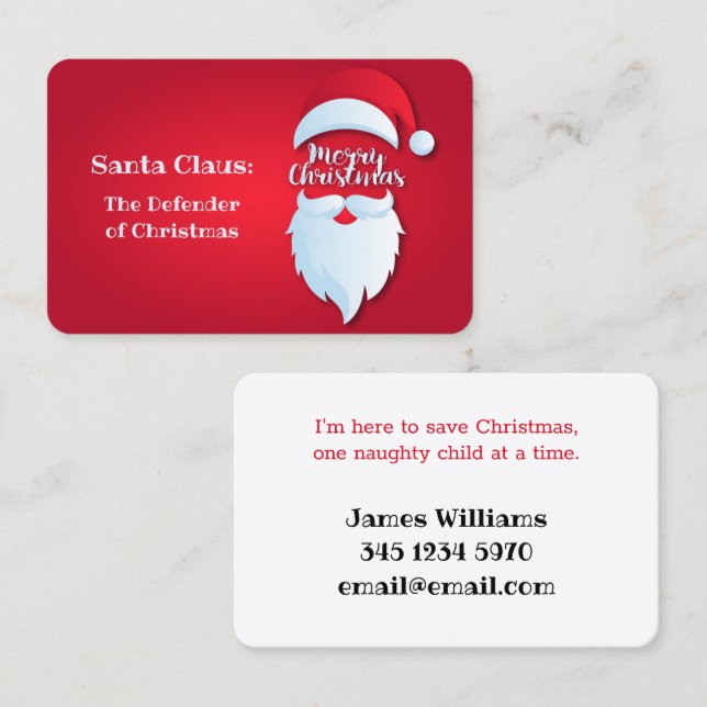 Santa Greetings Business Card (Front/Back)