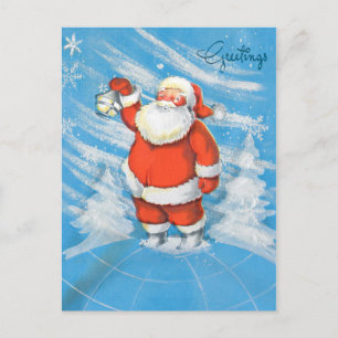 Santa Greetings Holiday Postcard