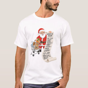 Santa Grocery List Reindeer Snacks Christmas T-Shirt