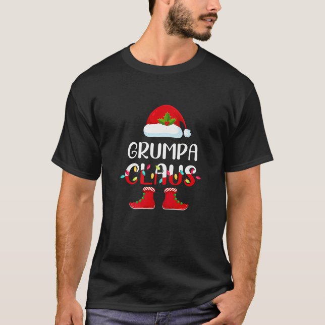 Santa Grumpa Claus Elf Matching Family Group Chris T-Shirt (Front)