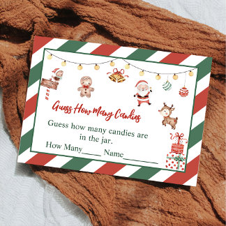 Santa Guess How Many Candies Enclosure Card
