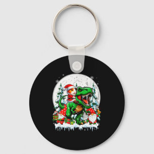 Santa Guinea G Riding T-rex Gnomes Christmas Trees Key Ring