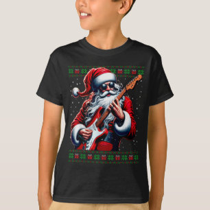 Santa Guitar Musician Guitarist Ugly Christmas Swe T-Shirt