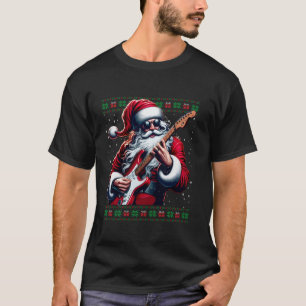 Santa Guitar Musician Guitarist Ugly Christmas Swe T-Shirt