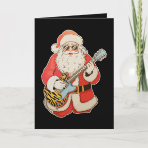 Santa Guitar Rock Jazz Music Christmas Xmas Card