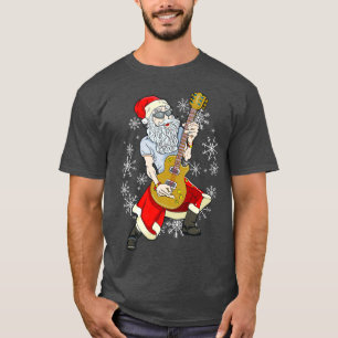 Santa Guitarist Musician Rock Bass Guitar Player M T-Shirt