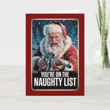Santa Gun Naughty List Vintage Christmas Custom