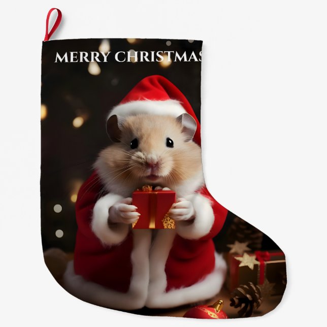 Santa Hamster Christmas Stocking (Front)